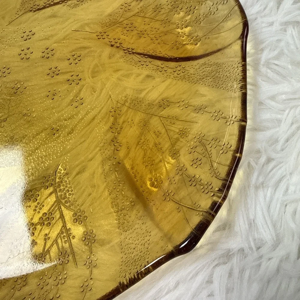 Vintage Amber Pressed Glass 9